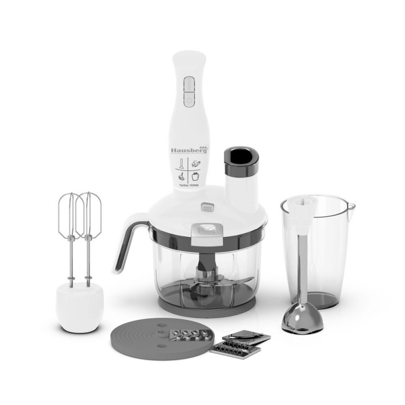 Blender 4 in 1 Hausberg,turbo,1.5 l, 1500 W,Alb