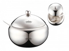 Bol din Inox cu capac si lingurita pentru zahar,550 ml