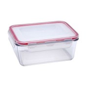 Caserola dreptunghiulara din sticla termorezistenta, 1.9 Litri, capac plastic