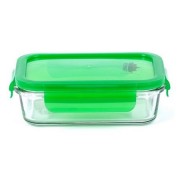 Caserola dreptunghiulara Peterhof din sticla, 375 ml, capac plastic