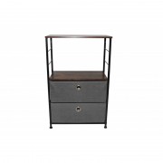 Comoda metalica cu 2 sertare,material textil,56x31x86 cm,gri