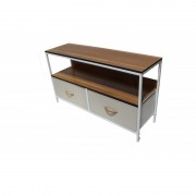 Comoda metalica cu 2 sertare,material textil,98x29x56 cm