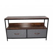 Comoda metalica cu 2 sertare,material textil,98x29x56 cm,gri