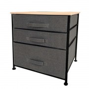 Comoda metalica cu 3 sertare si organizator, material textil, 48 x 40 x 53 cm