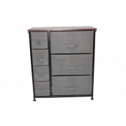 Comoda metalica cu 7 sertare,material textil,63 x 30 x 73 cm,gri