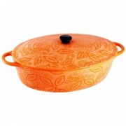 Cratita ceramica ovala cu capac, 1.3 Litri, 25 cm