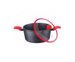 Cratita cu interior granit si capac sticla Meisterklasse,2.1 Litri, 20 cm