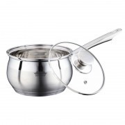 Cratita cu maner Apollo Peterhof Inox,capac sticlă,2.1 Litri,16 cm,fund triplustratificat