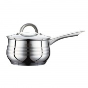 Cratita din Inox cu maner, capac sticlă, 2.1 Litri, 16 cm, fund triplustratificat
