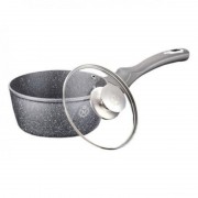 Cratita din Aluminiu cu interior Granit,capac sticla,1.1 Litri,16 cm