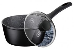 Cratita din Aluminiu cu interior Granit,capac sticla,16 cm,1.1 Litri