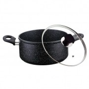 Cratita din Aluminiu cu interior Granit,capac sticla,3.8 Litri,24 cm