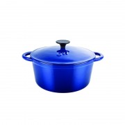 Cratita din fonta pura cu capac,2.5Litri,20 cm,albastru