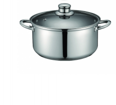 Cratita din Inox cu capac din sticla Barrat Peterhof, 5.5 Litri, 26 cm