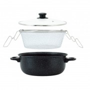 Cratita friteuza cu capac sticla,cos prajit,26 cm,3.80 l