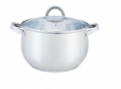 Cratita Grunberg din Inox si Capac de Sticla 4 L, 20 cm