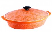 Cratita ovala din ceramica cu capac,2.6 Litri, 31 cm