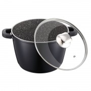 Cratita tip Tuci din Aluminiu cu interior Granit Zillinger, 24 cm, Capac sticla, 6.2 Litri