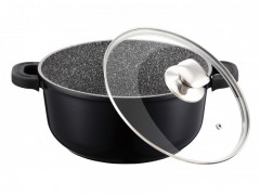 Cratita Zillinger din Aluminiu cu interior Granit,capac sticla,6.5 Litri,28 cm