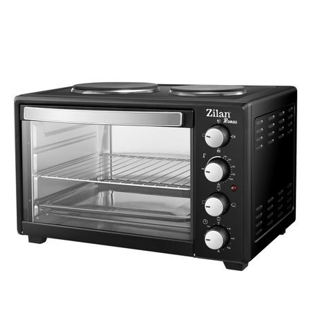 Cuptor electric cu plita Zilan,45 Litri,1600W,timer,gratar,tava