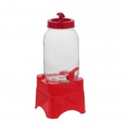 Dozator sticla pentru bauturi cu suport,capac si robinet,3 Litri