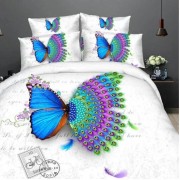 Lenjerie de pat digital print 3D,4 piese,2 persoane,Butterfly