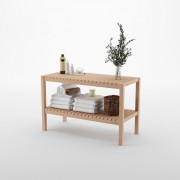 Etajera cu 2 rafturi din lemn, 35 x 80 x 50 cm