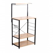 Etajera pentru bucatarie cu 3 rafturi metal si PAL,60 x 40 x 123 cm