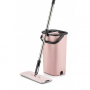Galeata Mop cu 2 cuve, rezerva microfibra,9 Litri,roz