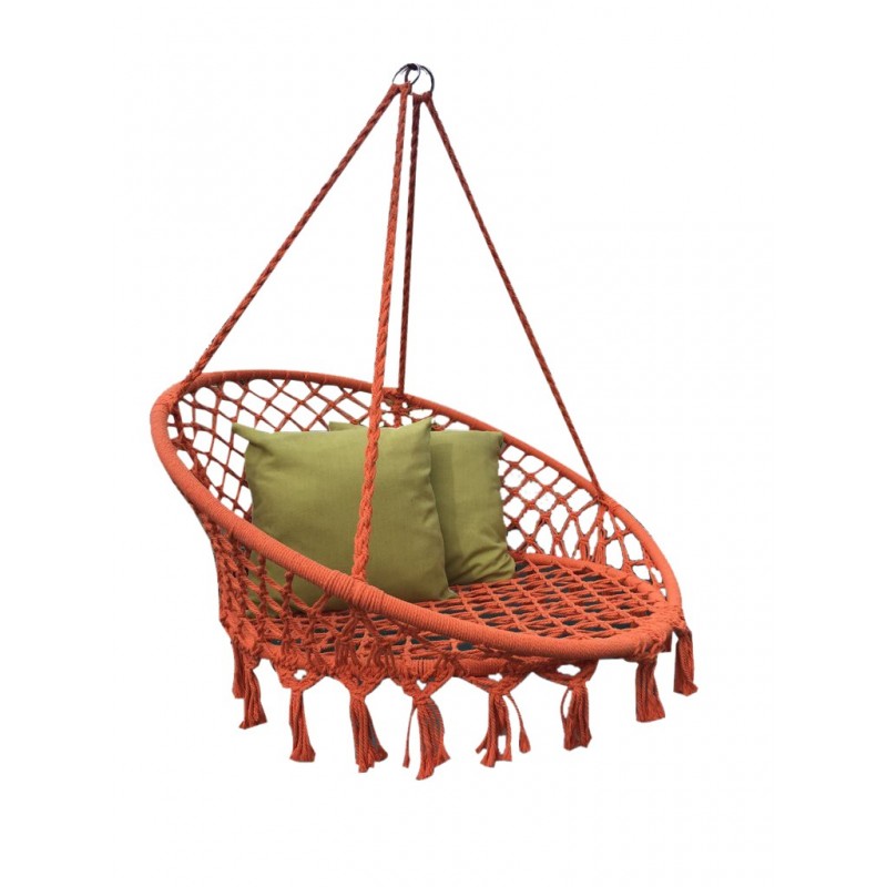 Hamac tip scaun suspendat cu accesorii incluse, 80 x 120 cm,impletitura policoton