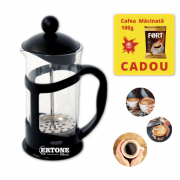 Infuzor ceai si cafea Ertone, 800 ml, Cafea macinata, sticla, inox