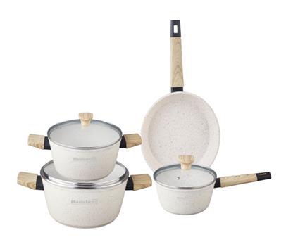 Set oale cu interior marmorat brun,7 piese