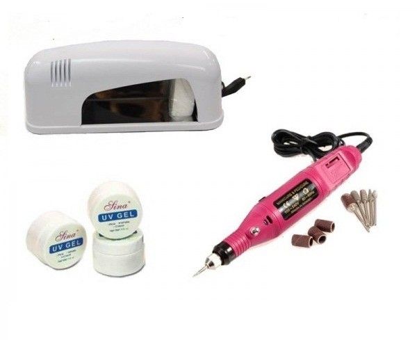 Kit-ul Unghii False , Lampa, Pila electrica , Gel UV