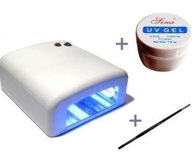 Lampa UV 36W + 4 neoane + Gel+ Pensula aplicare gel