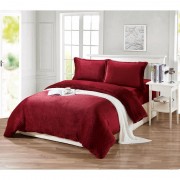 Lenjerie de pat Cocolino,4 piese,2 persoane,Rosu