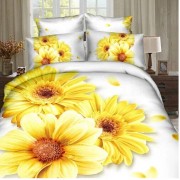 Lenjerie de pat digital print 3D,4 piese,2 persoane,floarea soarelui