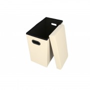 Taburet cu Spatiu Depozitare, 46x25x48 cm, piele ecologica,Bej