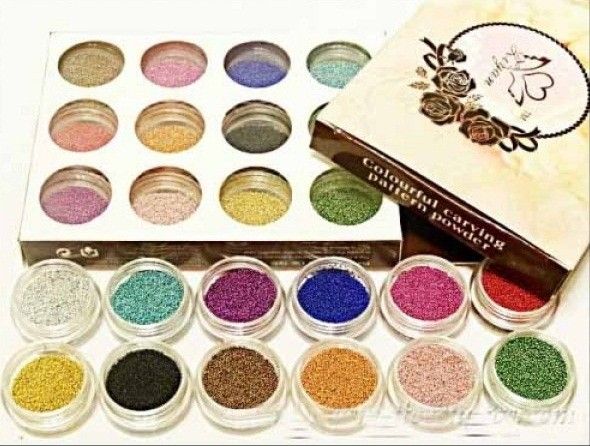 Set 12 cutiute Caviar pentru Unghii