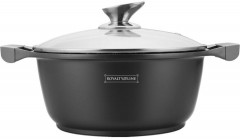 Oala aluminiu cu interior marmorat,34 cm,9.9 Litri,capac sticla