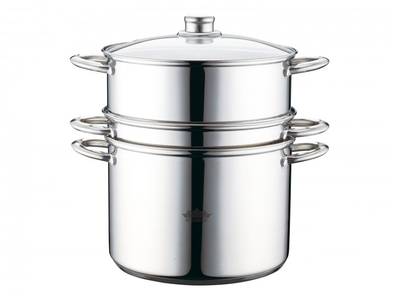 Oala din inox Peterhof pentru gatit la abur si paste,7.4 Litri, 4 piese,24 cm