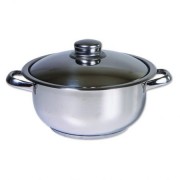 Oala inox cu capac, Cocinera,20 cm, 2 L, 3 straturi
