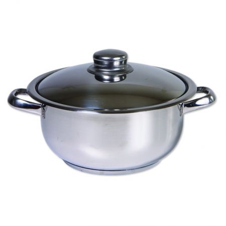 Oala inox cu capac, Cocinera, 26 cm, 8 L, 3 straturi
