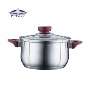 Oală Inox cu Capac Vino Peterhof, 5.8 Litri, 24,cm,2 Piese, Fund 5 Straturi
