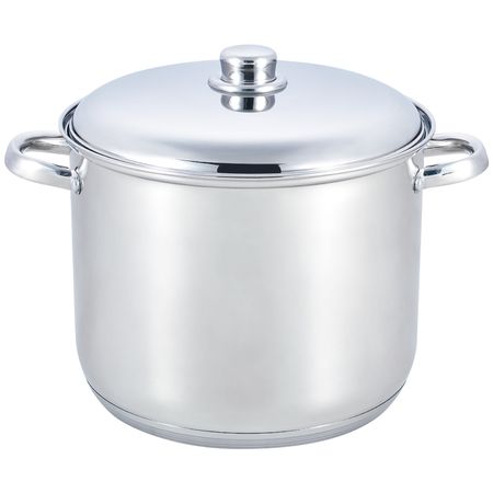 Oala inox Grunberg 5 litri, fund triplu,20 cm, capac inox