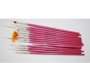 Pensule pentru Acril - set 15 PINK