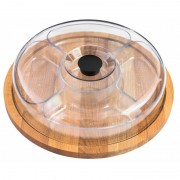 Platou rotund din lemn cu capac plastic 31 x 8.50 cm