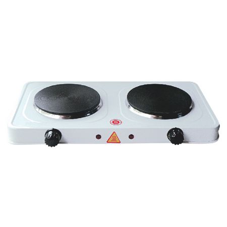Plita electrica Ertone cu 2 arzatoare, 1500 W, alb