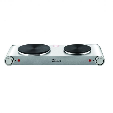 Plita electrica inox Zilan cu 2 ochiuri, 2250W