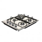 Plita incorporabila din inox Hausberg,4 arzatoare, aprindere electrica, arzator Wok/flacara dubla,gratar emailat