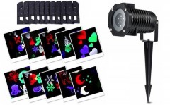 Proiector laser 4 anotimpuri cu 12 diapozitive interschimbabile,Craciun,An Nou,Halloween,Valentines Day,Party